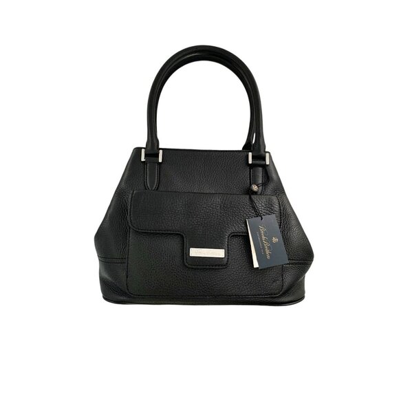 Purse Brooks Brother Black Leather Satchel Handbag NEW with tags - Picture 1 of 8